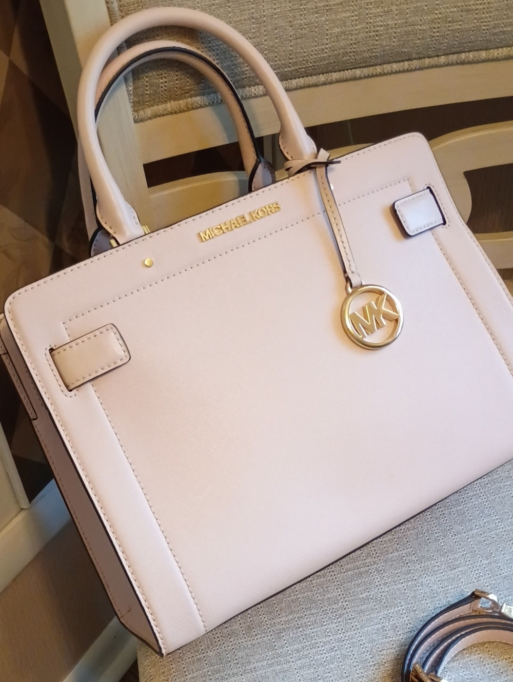 Michael kors blush pink rayne satchel leather